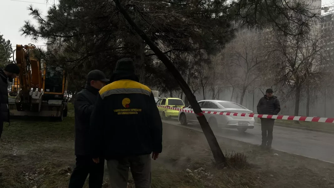 “Бишкектеплосеть” устраняет порыв на тепловой сети по улице 7 Апреля