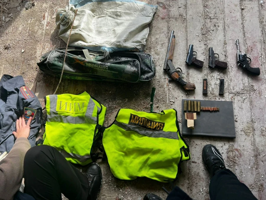 In Karakol, a cache of weapons and police uniforms was found