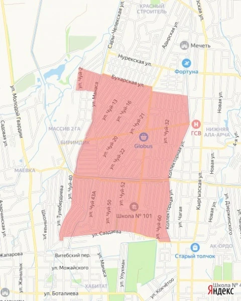 Бишкектин бир нече жашоо массивинде муздак суу бир күнгө өчүрүлөт (карта)