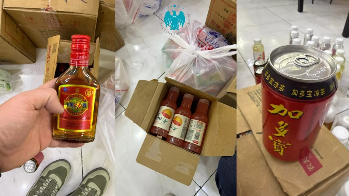 Бишкекте салык кызматкерлери акциздик маркалары жок кытай алкогольүн аныкташты