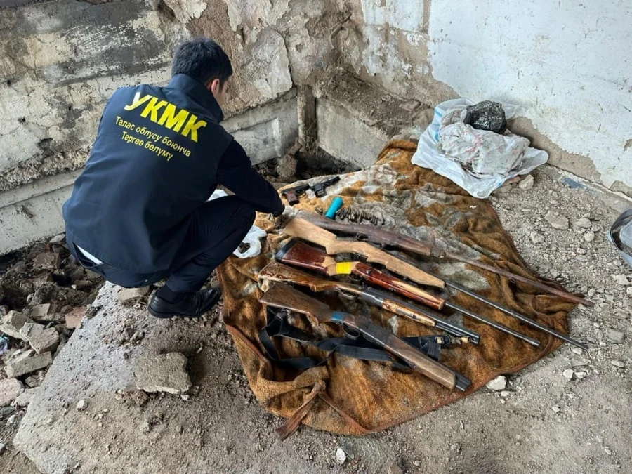In Talas, a cache of firearms and ammunition has been discovered