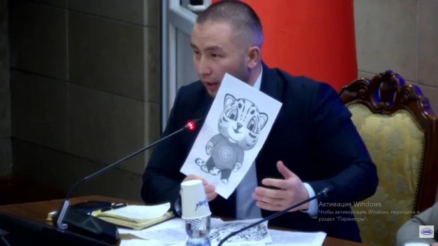 The deputy stated that the leopard on the logo of the World Nomad Games does not resemble a snow leopard.