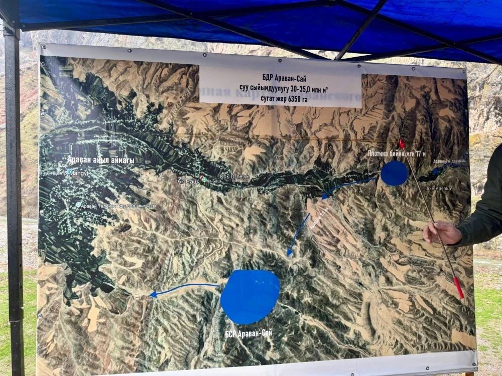 Араван районунда күтүлгөн суу сактагычтын курулушуна даярдык көрүлүүдө
