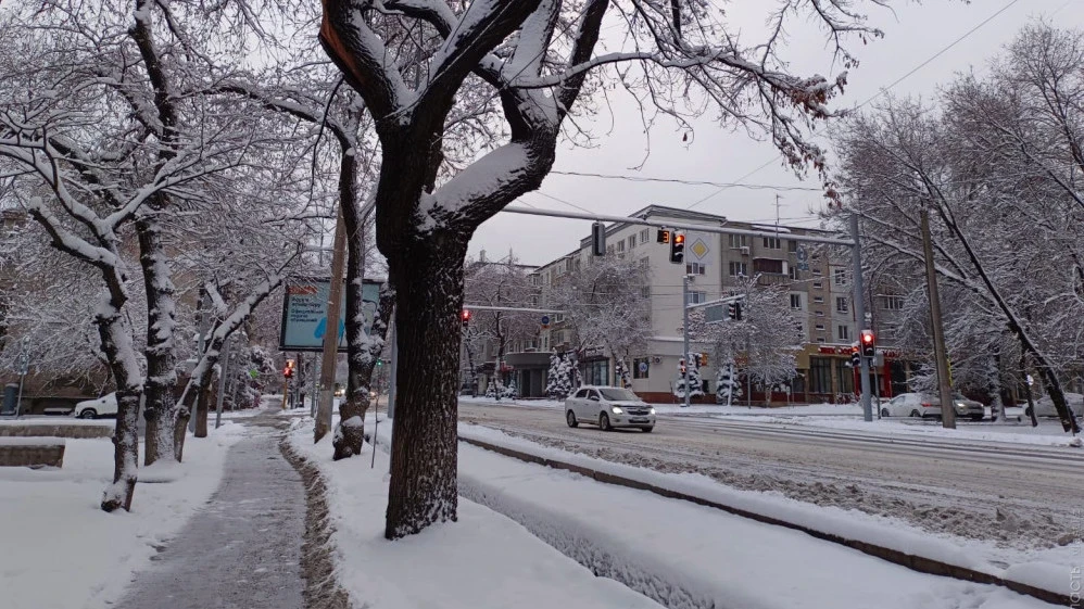 В Алматы за ночь выпало около 27 см снега