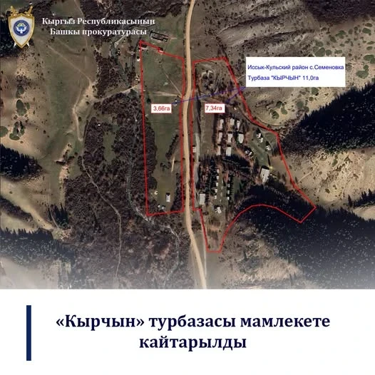 Прокуратура мамлекетке 500 миллион сомдук «Кырчын» туристтик базасын кайтарды