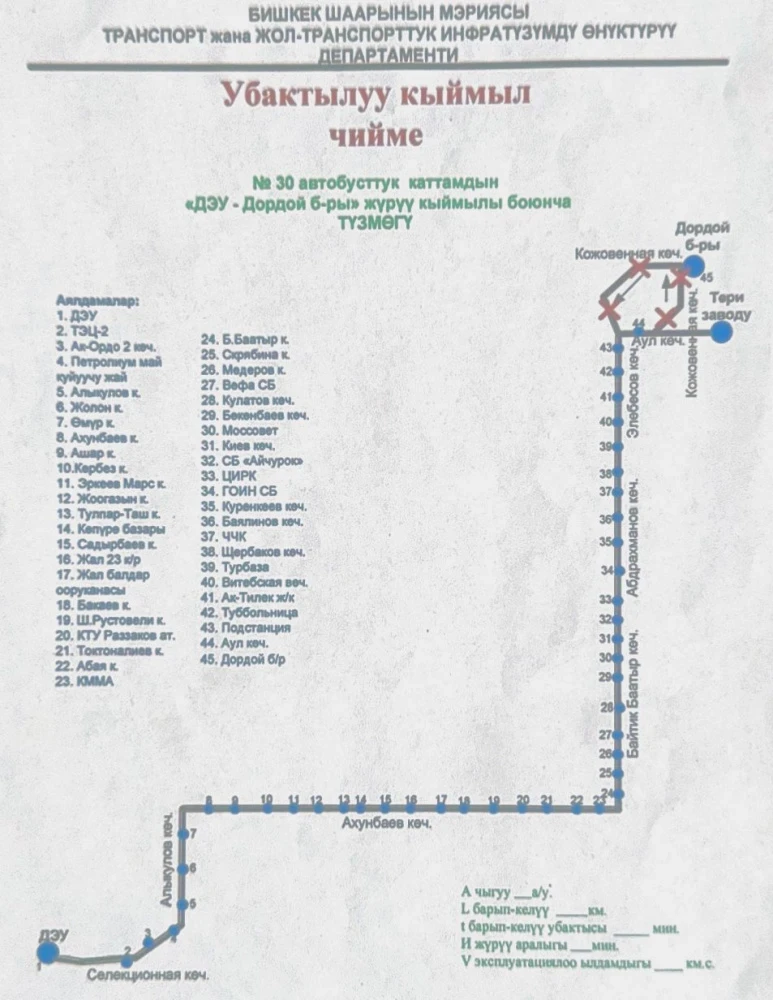 Из-за ремонта дороги к "Дордою" изменят схемы движения семи маршрутов