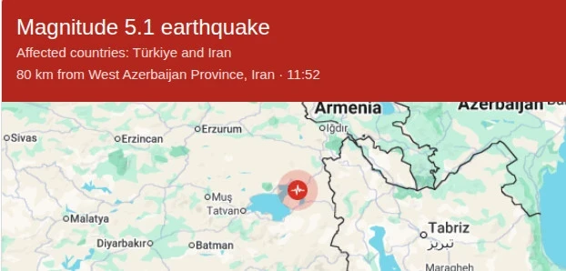 An earthquake with a magnitude of 5.2 occurred in Turkey
