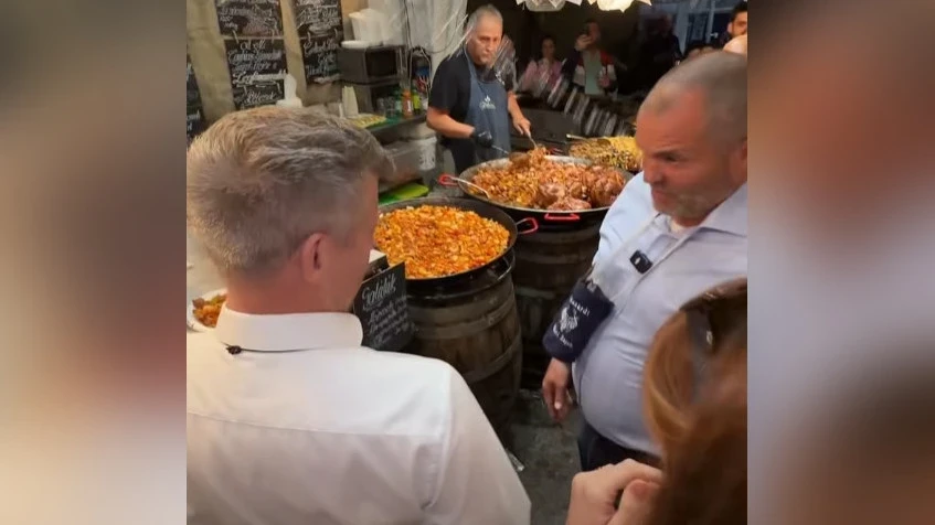 An Unknown Man Splashed Wine in the Face of the Prime Minister of Hungary
